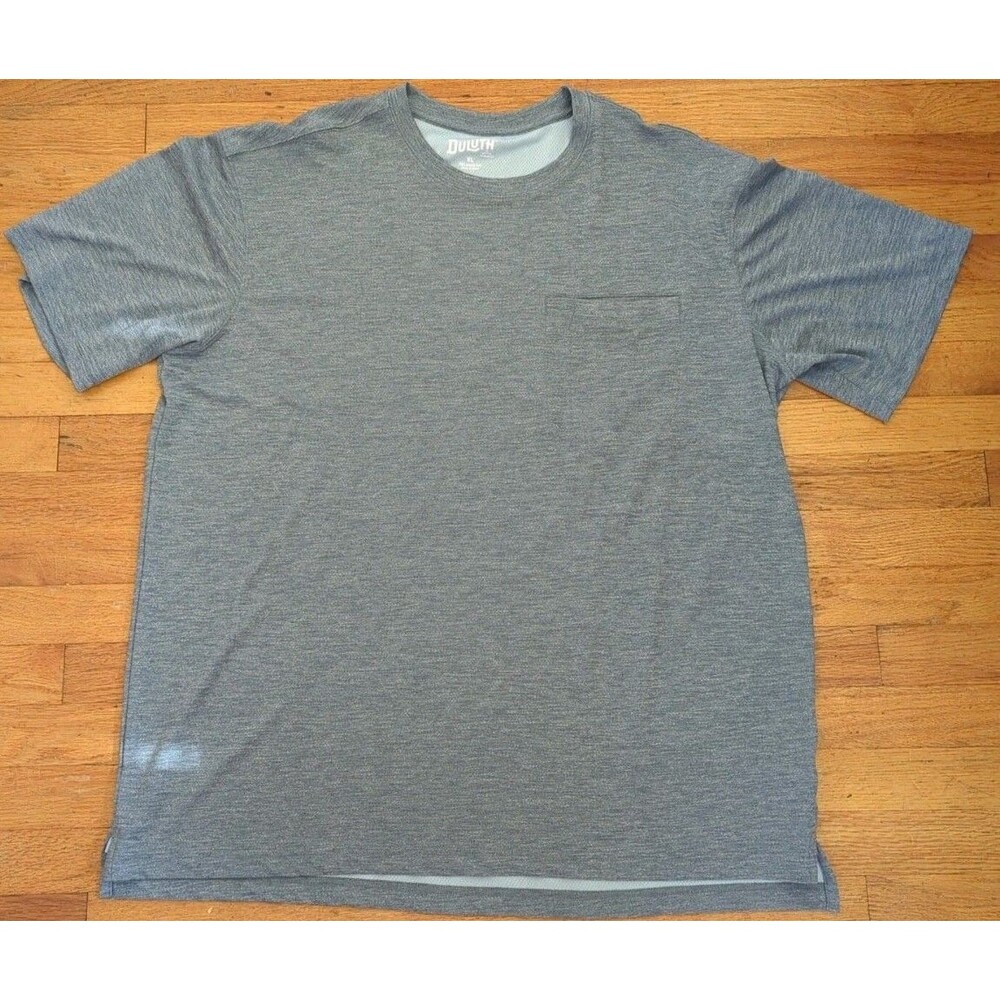 Duluth Trading Co. Mens T-Shirt XL Blue Heather Relaxed Fit Pocket Tee Wicking